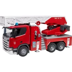 Berühmter Spielzeug Geschäft 21 Bruder ScaniaSuper 560R Feuerwehr, Drehleiter, Wasserpumpe, L+S