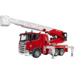Bruder ScaniaSuper 560R Feuerwehr, Drehleiter, Wasserpumpe, L+S -Berühmter Spielzeug Geschäft 33115971 9 2 4001702035914
