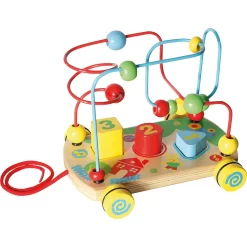 SpielMaus Holz Nachziehwagen Mit Motorikschleife, Ca. 21,5x17x15,5 Cm, Ab 12 Monaten -Berühmter Spielzeug Geschäft 40770810 1 1 4018501046218