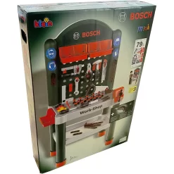 Theo Klein 8314 - Bosch Werkbank Grün Inklusive Ixolino, Maße Aufgebaut Ca. 50x37x105 Cm, Ab 3 Jahren