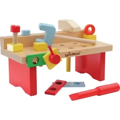 SpielMaus Holz Werkbank 15-teilig, 29 X 14 X 13 Cm, Made In Germany