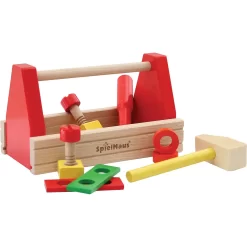 SpielMaus Holz Werkzeugkasten, 10-teilig, Made In Germany