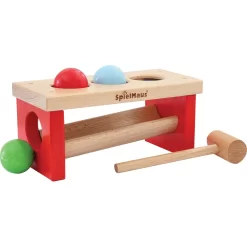 SpielMaus Holz Kugelklopfbank, 24 X 11 X 10 Cm, Made In Germany