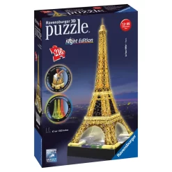 Ravensburger 3D Puzzle Eiffelturm In Paris Bei Nacht 12579 - Leuchtet Im Dunkeln - 216 Teile - Ab 10 Jahren -Berühmter Spielzeug Geschäft 61353763 2 4 4005556125791