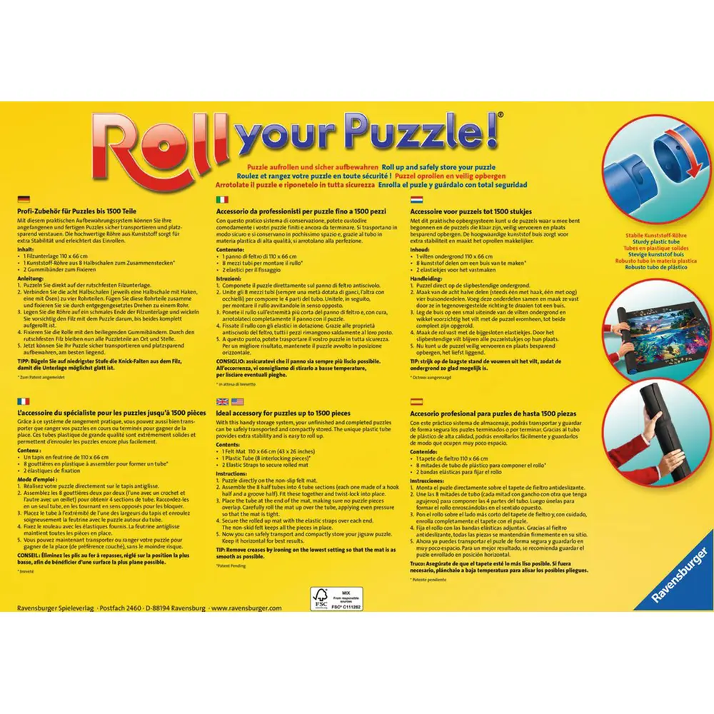 Ravensburger Roll Your Puzzle - Puzzlematte Für Puzzles Mit Bis Zu 1000 Teilen, Puzzleunterlage Zum Rollen, Praktisches 7 Ravensburger Roll Your Puzzle - Puzzlematte Für Puzzles Mit Bis Zu 1000 Teilen, Puzzleunterlage Zum Rollen, Praktisches – Bild 5