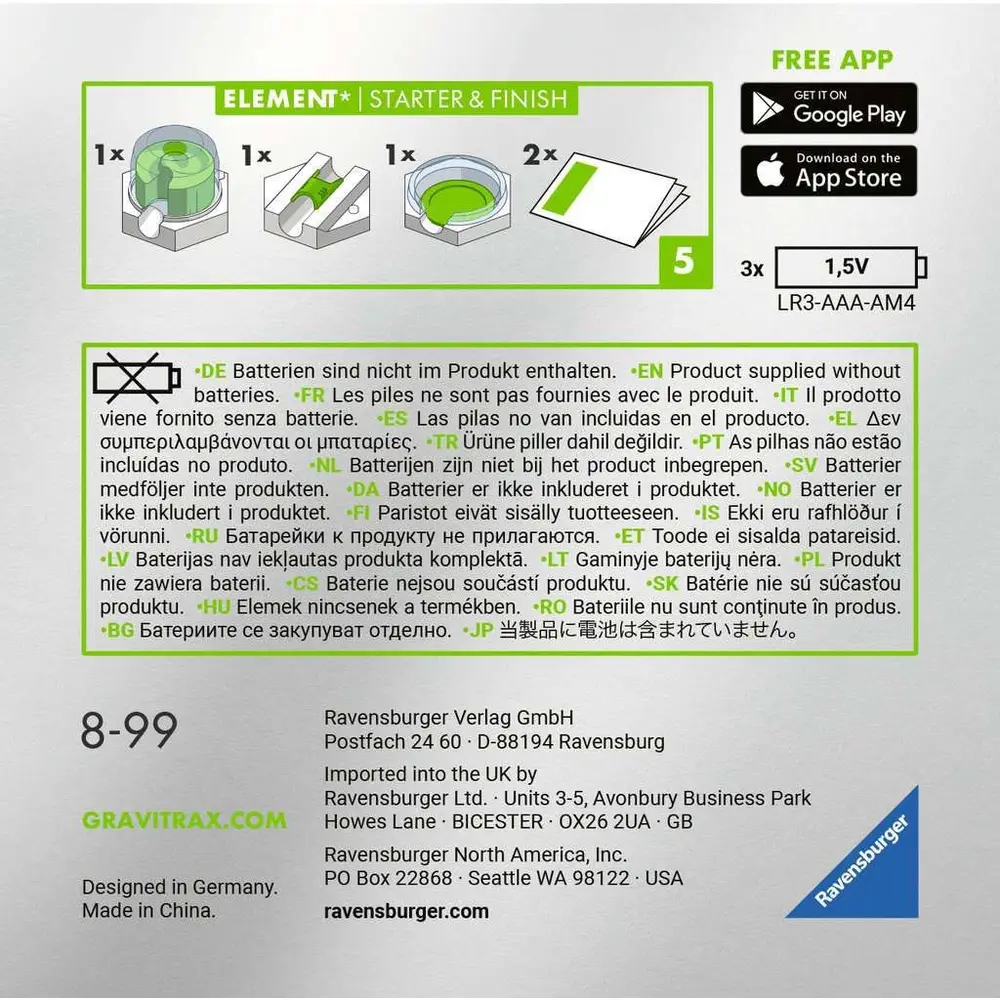 Ravensburger GraviTrax POWER Elemente Starter&Finish. Elektronisches Zubehör Für Kugelbahnen, Konstruktionsspielzeug Für 5 Ravensburger GraviTrax POWER Elemente Starter&Finish. Elektronisches Zubehör Für Kugelbahnen, Konstruktionsspielzeug Für – Bild 3