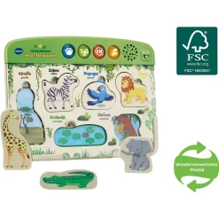 Vtech 80-613644 Interaktives Holz-Tierpuzzle -Berühmter Spielzeug Geschäft 64617001 9 2 3417766136442