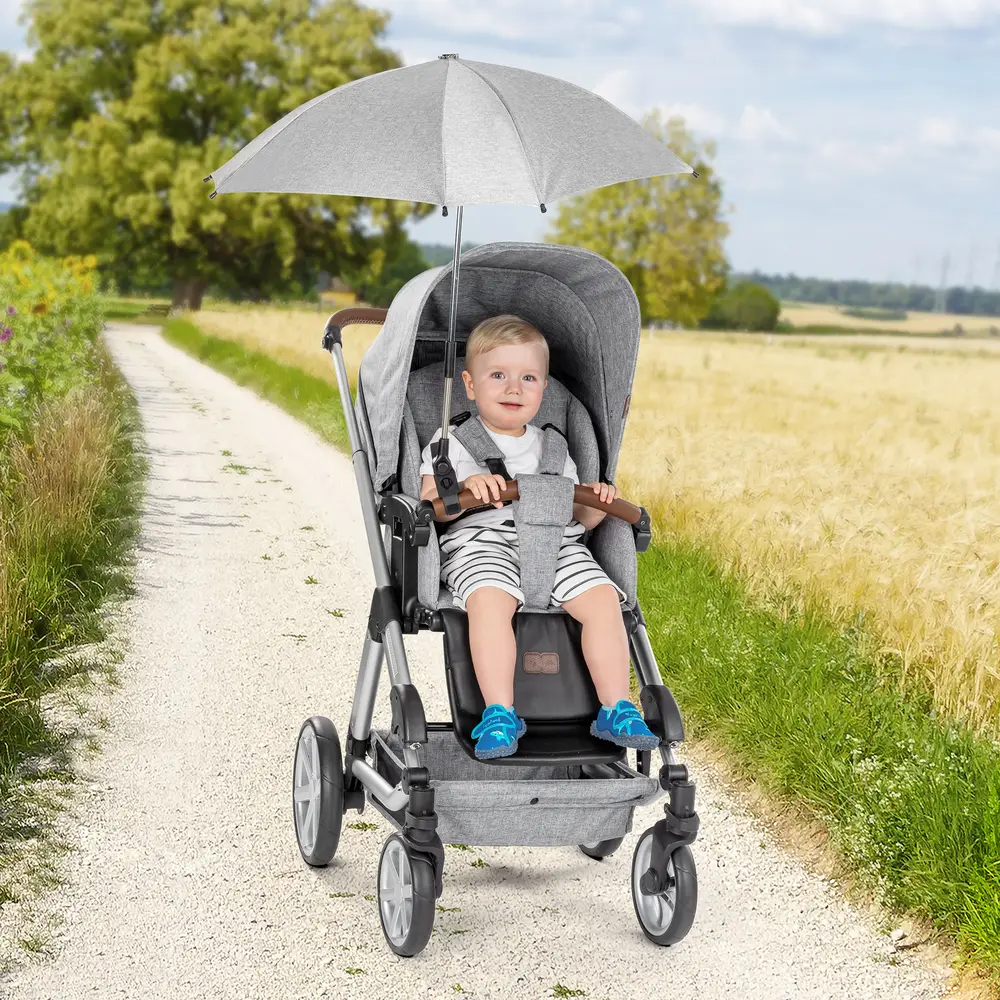 Reer 84181 ShineSafe+ Kinderwagen-Sonnenschirm, Grau-melange 3 Reer 84181 ShineSafe+ Kinderwagen-Sonnenschirm, Grau-melange
