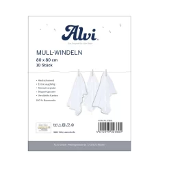 Alvi Mull-Windeln, Weiß 10 St. 80 X 80 Cm