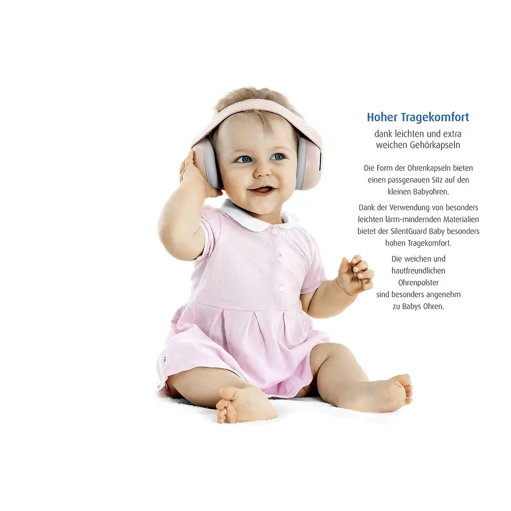 Reer SilentGuard Baby Kapselgehörschutz, Rosa 3 Reer SilentGuard Baby Kapselgehörschutz, Rosa